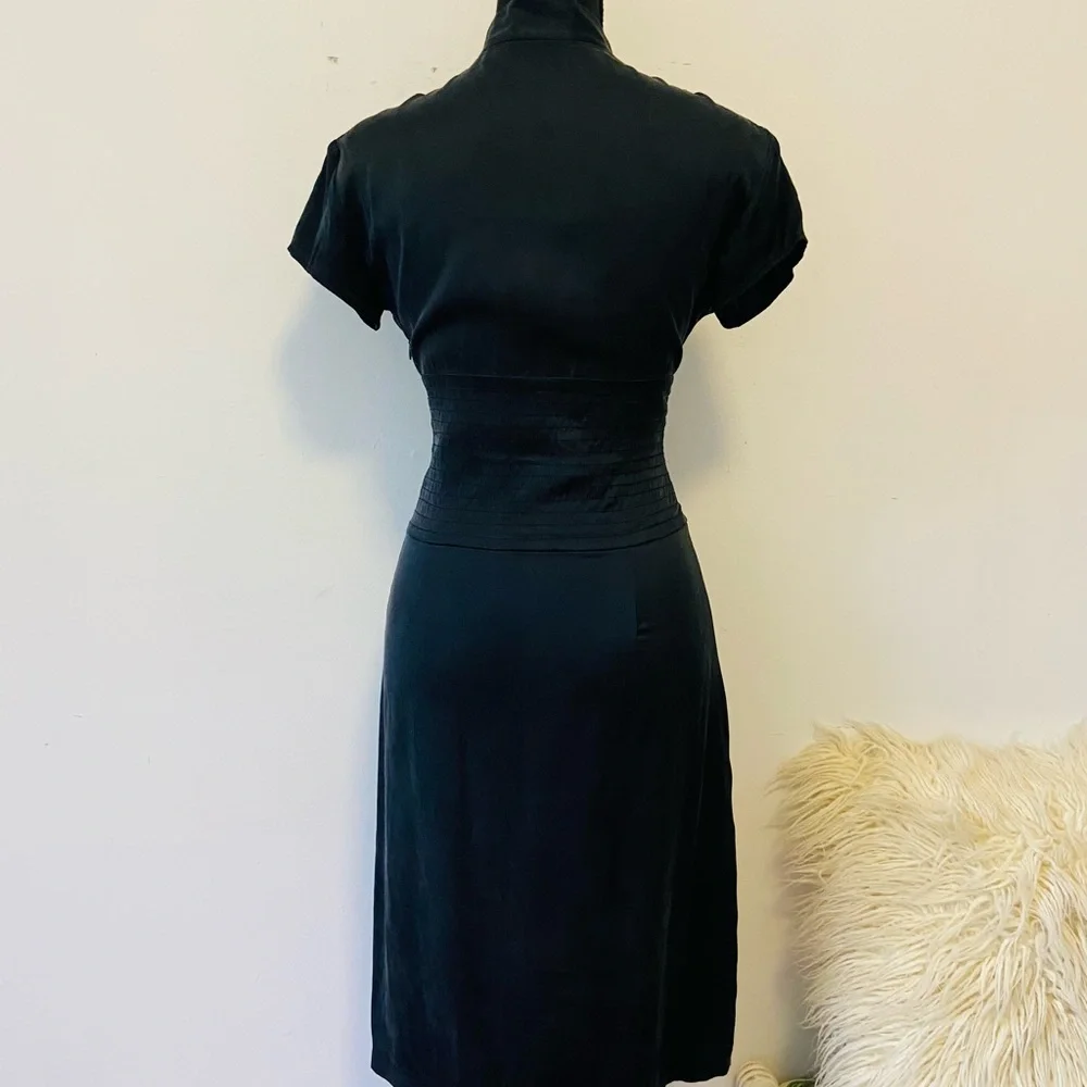 Wayne Cooper Size 2 / AU 10 Silk Dress Deep V Neck Split On Side Party Cocktail - Picture 6 of 8